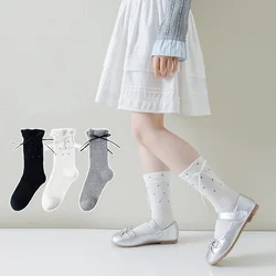 Calcetines altos de volantes para niñas primavera y verano