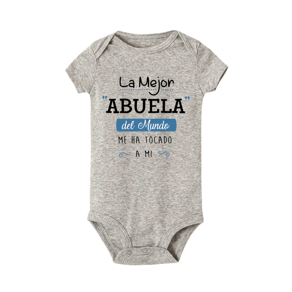 Body pelele verano bebé – Estampado la mejor abuela del mundo - imagen 5