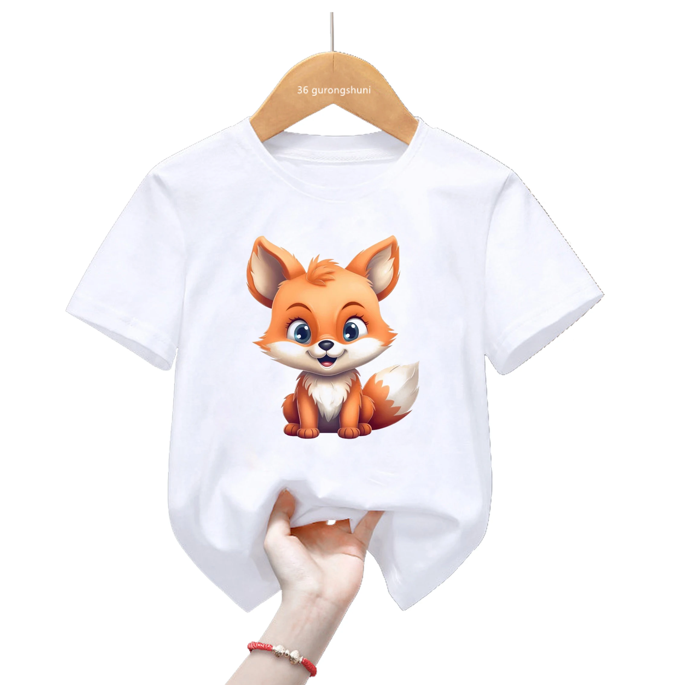 Camiseta de algodón estampado con animales para niños pequeños - imagen 3