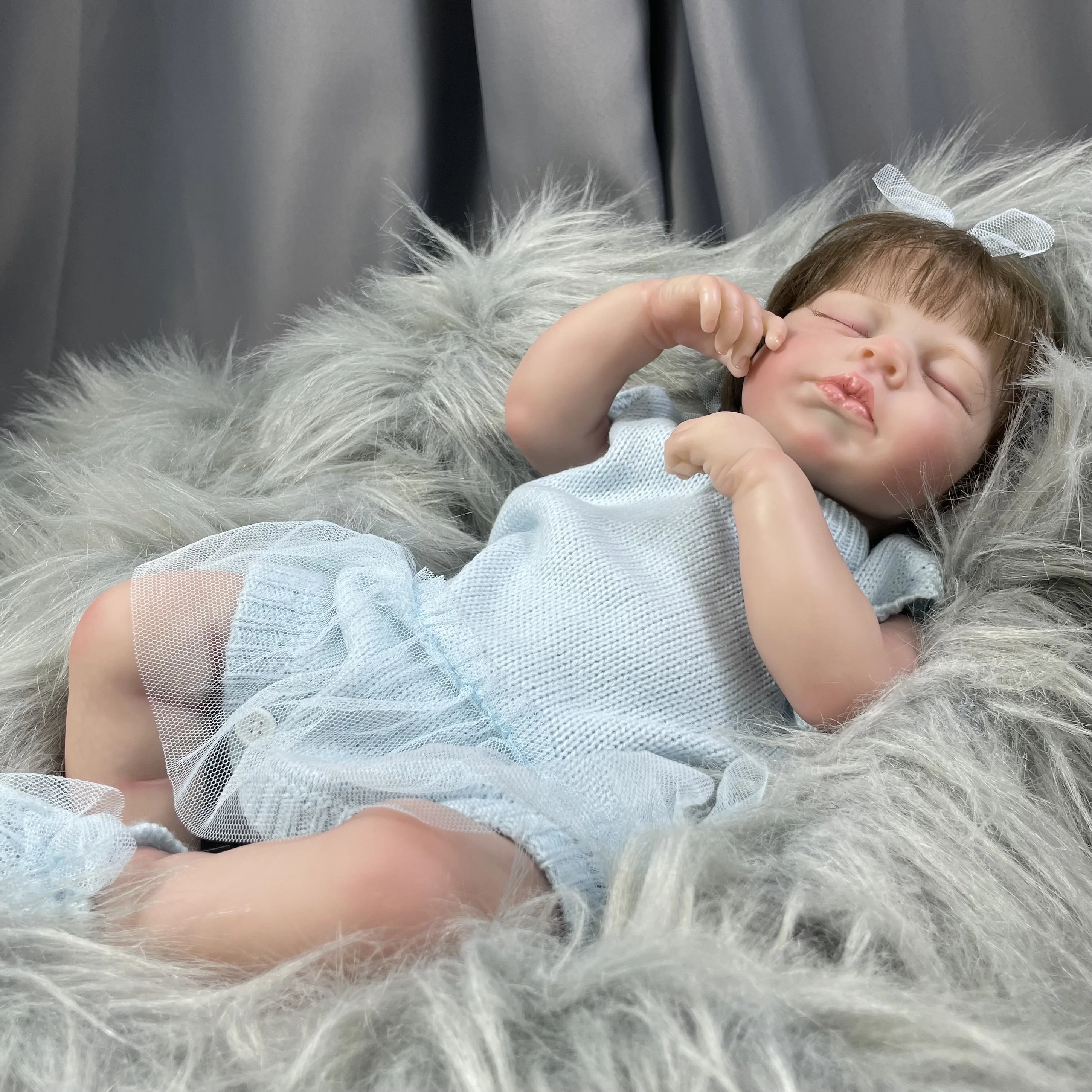 LouLou muñeca reborn para niña con pelo enraizado a mano
