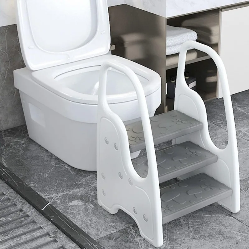 Taburete infantil de aprendizaje con asas para baño y cocina - imagen 4