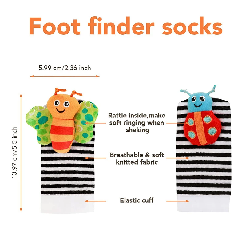 Calcetines buscapies con sonajero para bebé 0-12 meses