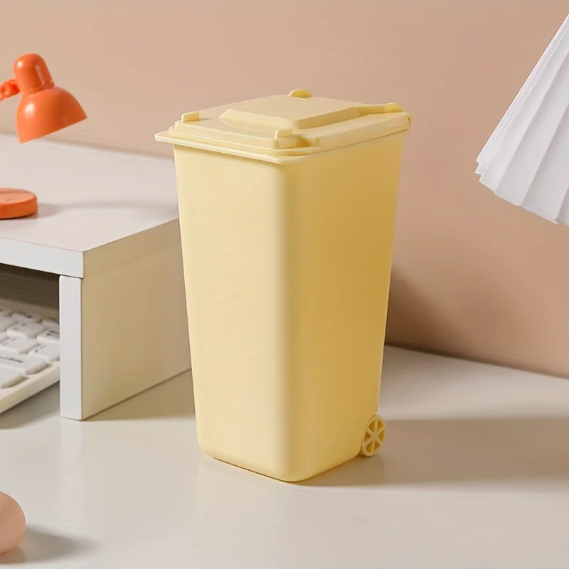 Mini cubo de escritorio infantil con tapa – Portalápices decorativo - imagen 2