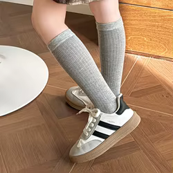 Calcetines altos de algodón para niños y niñas, hasta la pantorrilla