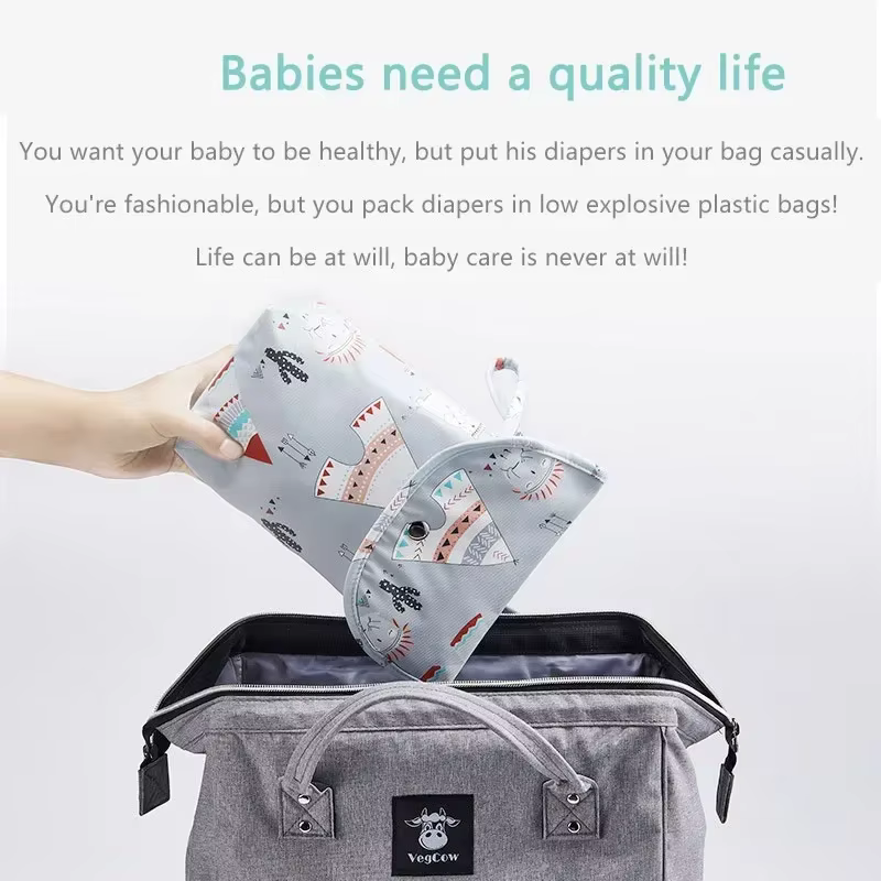 Bolsa de pañales reutilizable para bebé con colgante impermeable - imagen 3