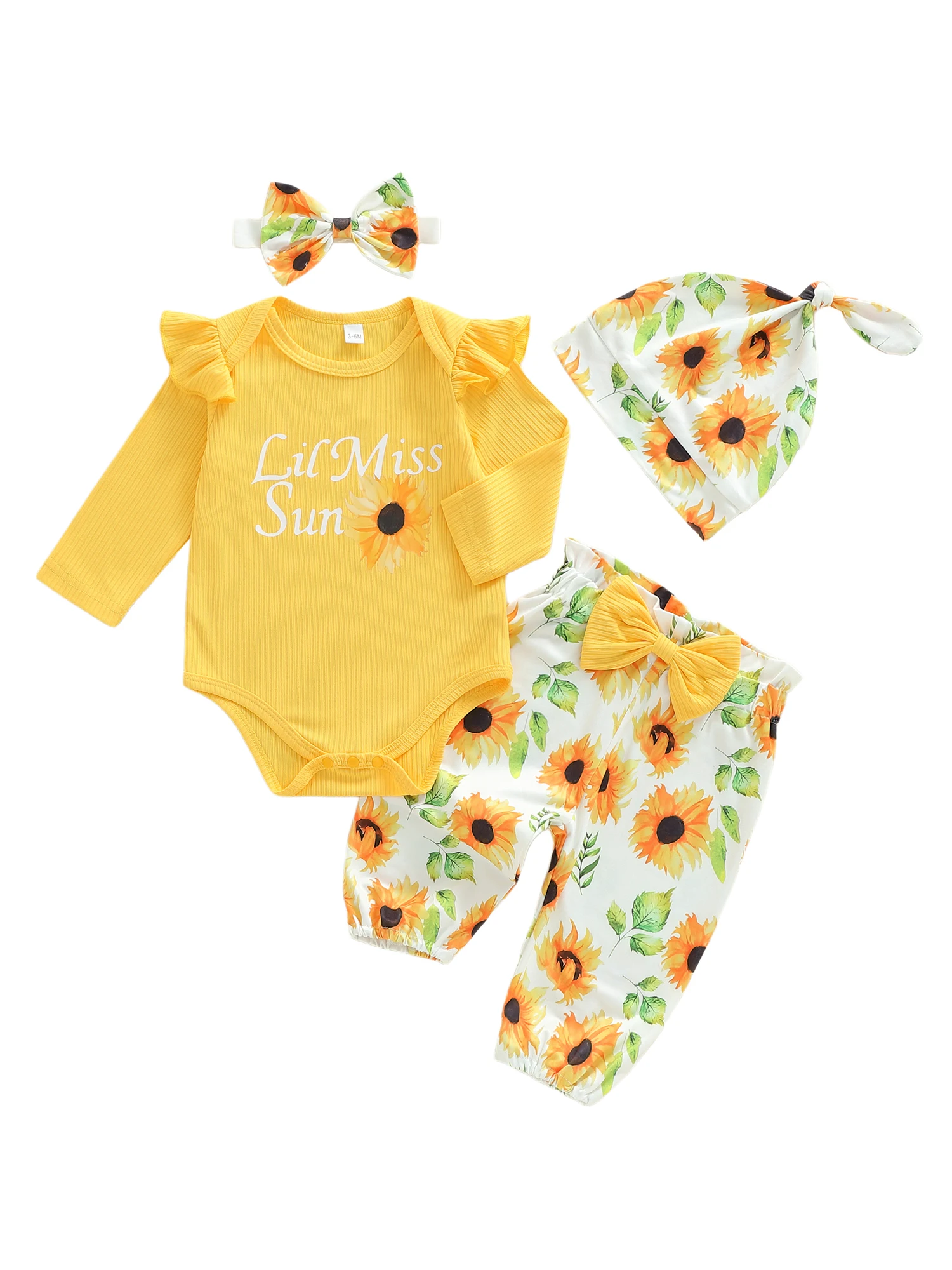 Conjunto girasol y accesorios para niña