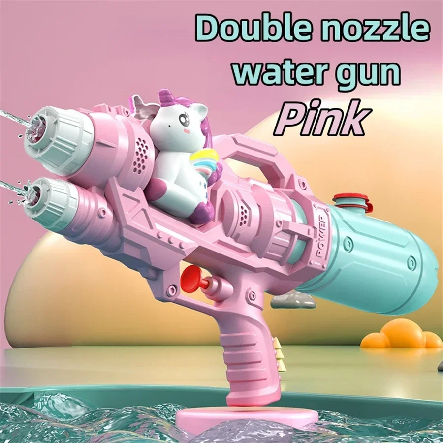 Pistola de agua unicornio de doble boquilla para piscina infantil
