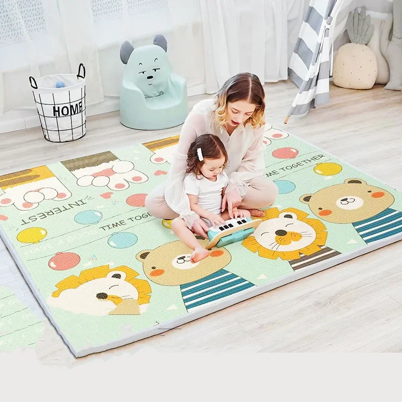 Alfombra de juego reversible y acolchada para bebé con patrón - imagen 3