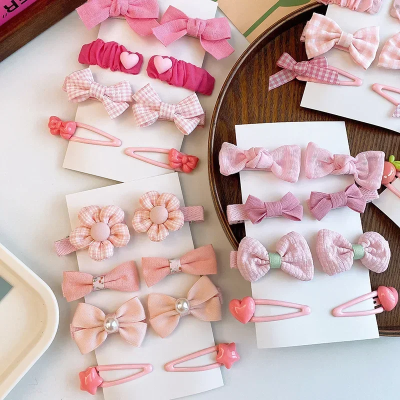 Pasadores para el pelo de bebé con lazo floral rosa - imagen 2