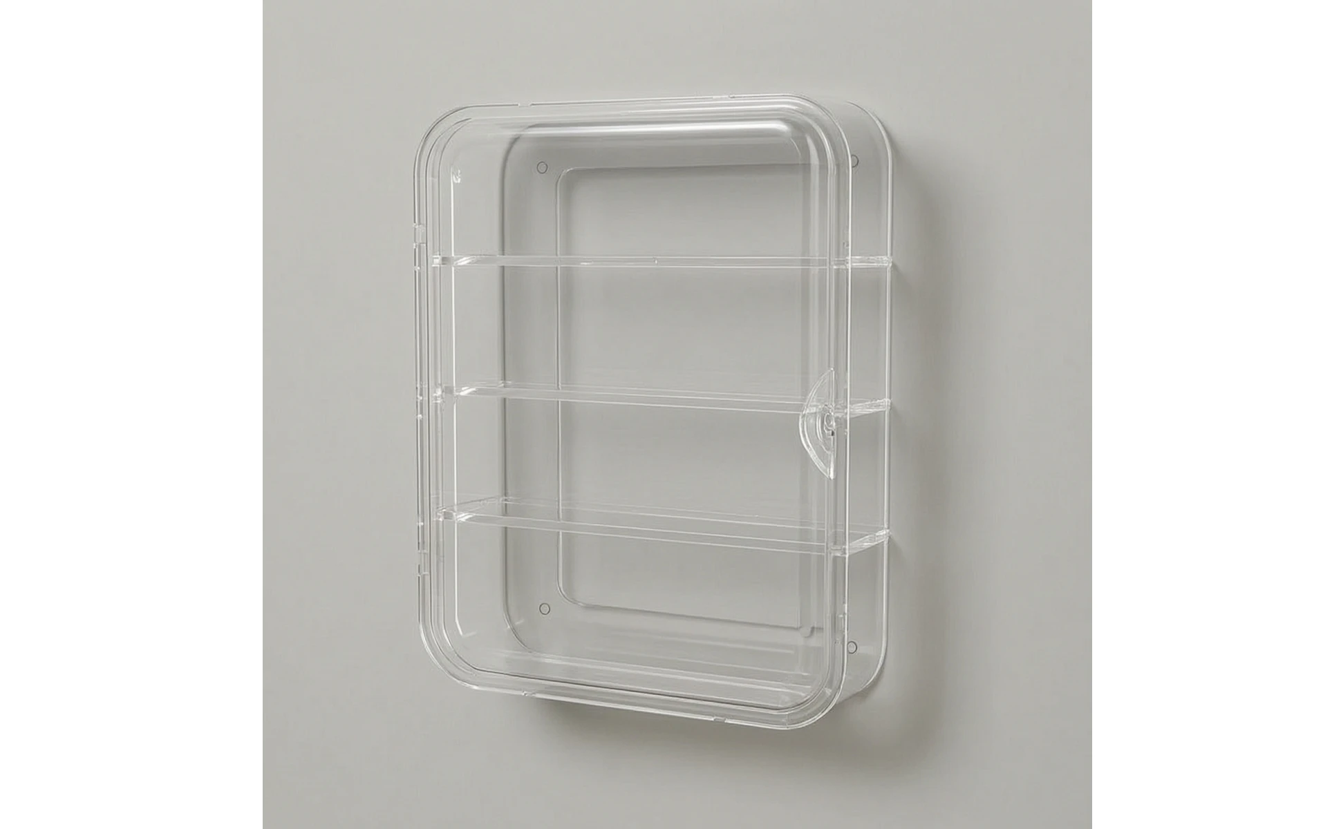 Puerta frontal transparente y herrajes visibles para abrir y cerrar