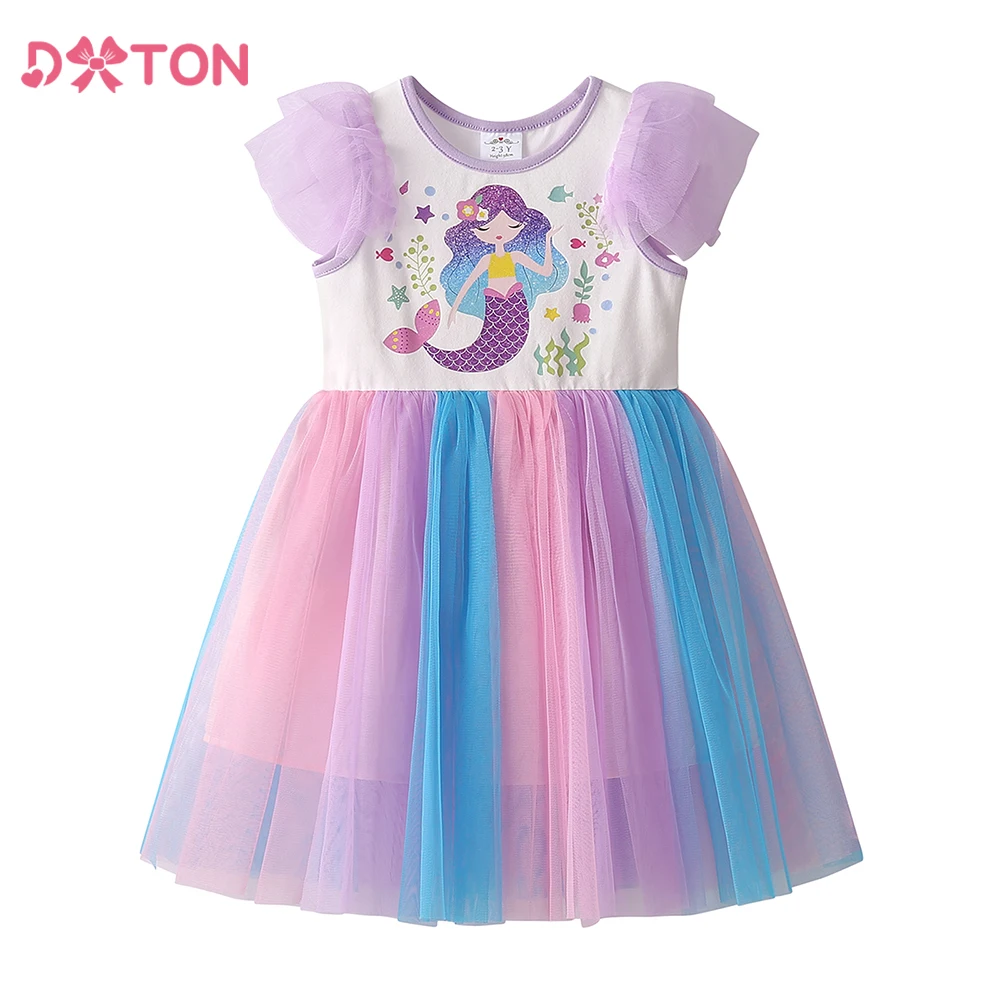 DXTON Vestido de princesa tutú para niñas – Estilo sirena veraniego