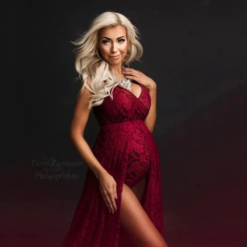 Body de maternidad de encaje para sesión fotográfica