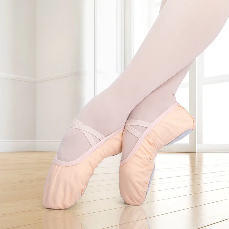 Zapatos de ballet con suela dividida de lona flexible para niños - imagen 5