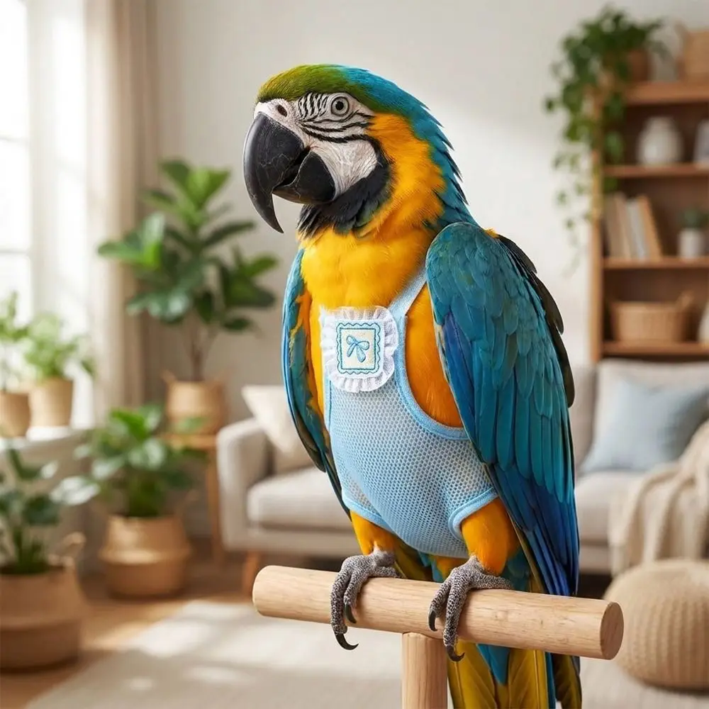 Pañal de malla transpirable para loros con cierre ajustable