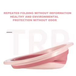 Lavabo plegable de silicona para bebé, tina portátil de pies