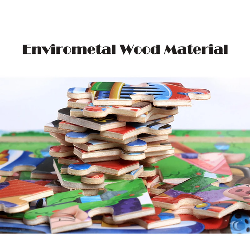 Puzzle de madera educativo Montessori - Juego 3D para ninos pequenos