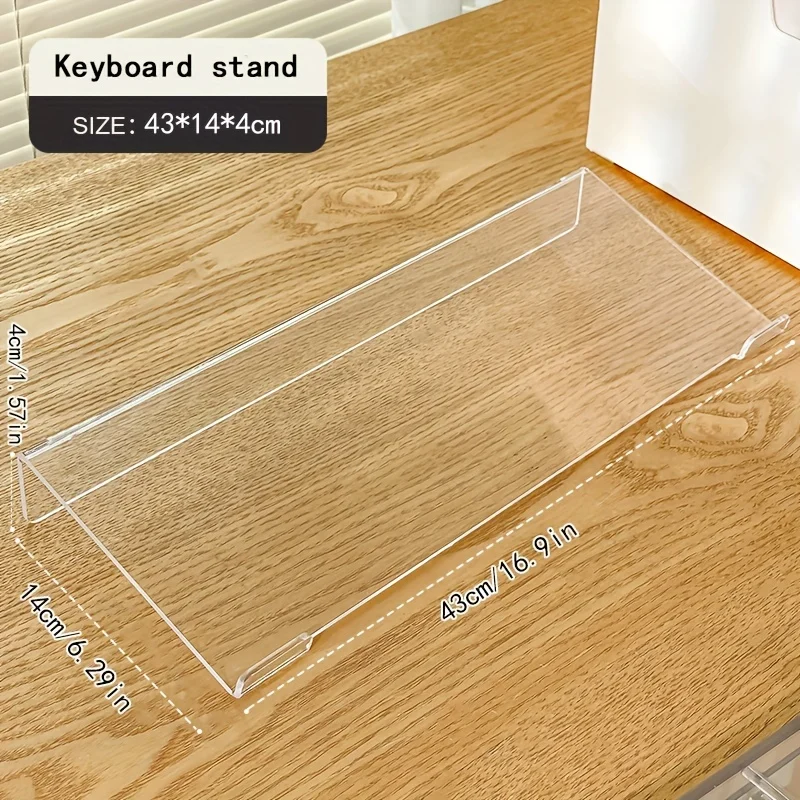 Soporte para teclado acrílico transparente ergonómico inclinable - imagen 2