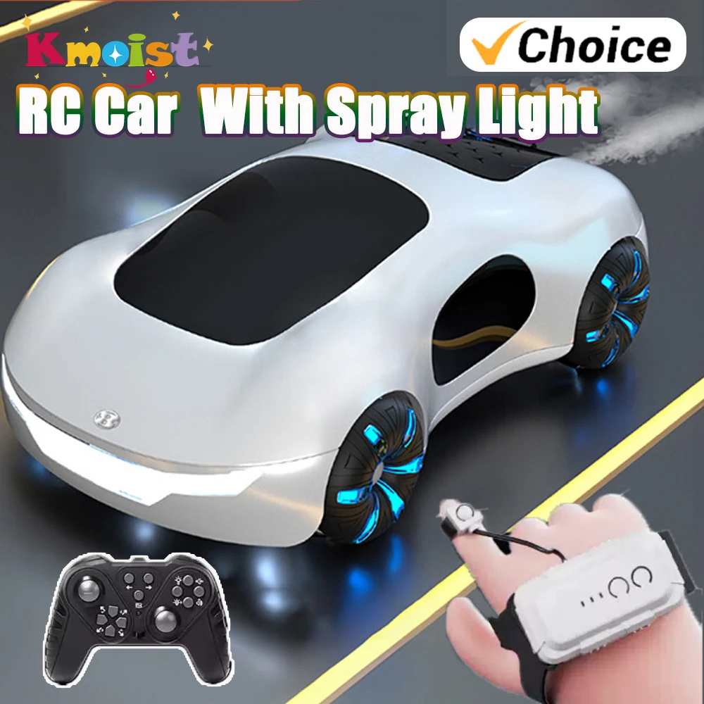 Coche RC con luces de pulverización para niños
