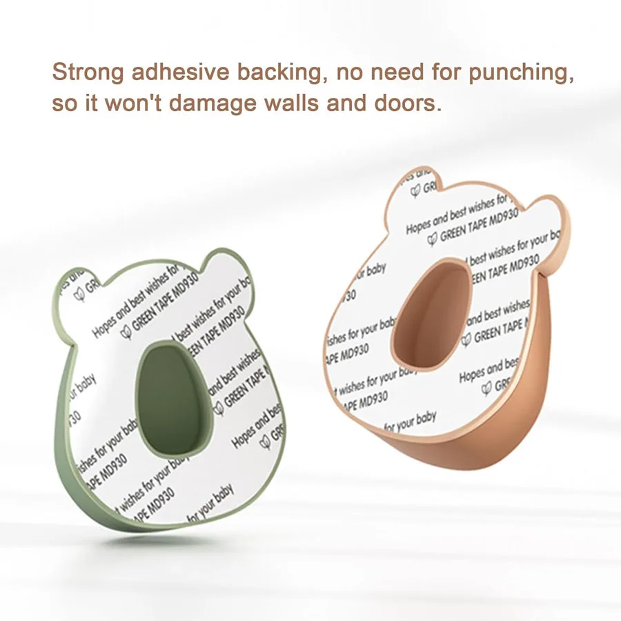 Tope de puerta infantil de silicona – Protección antipellizco con forma de oso - imagen 3