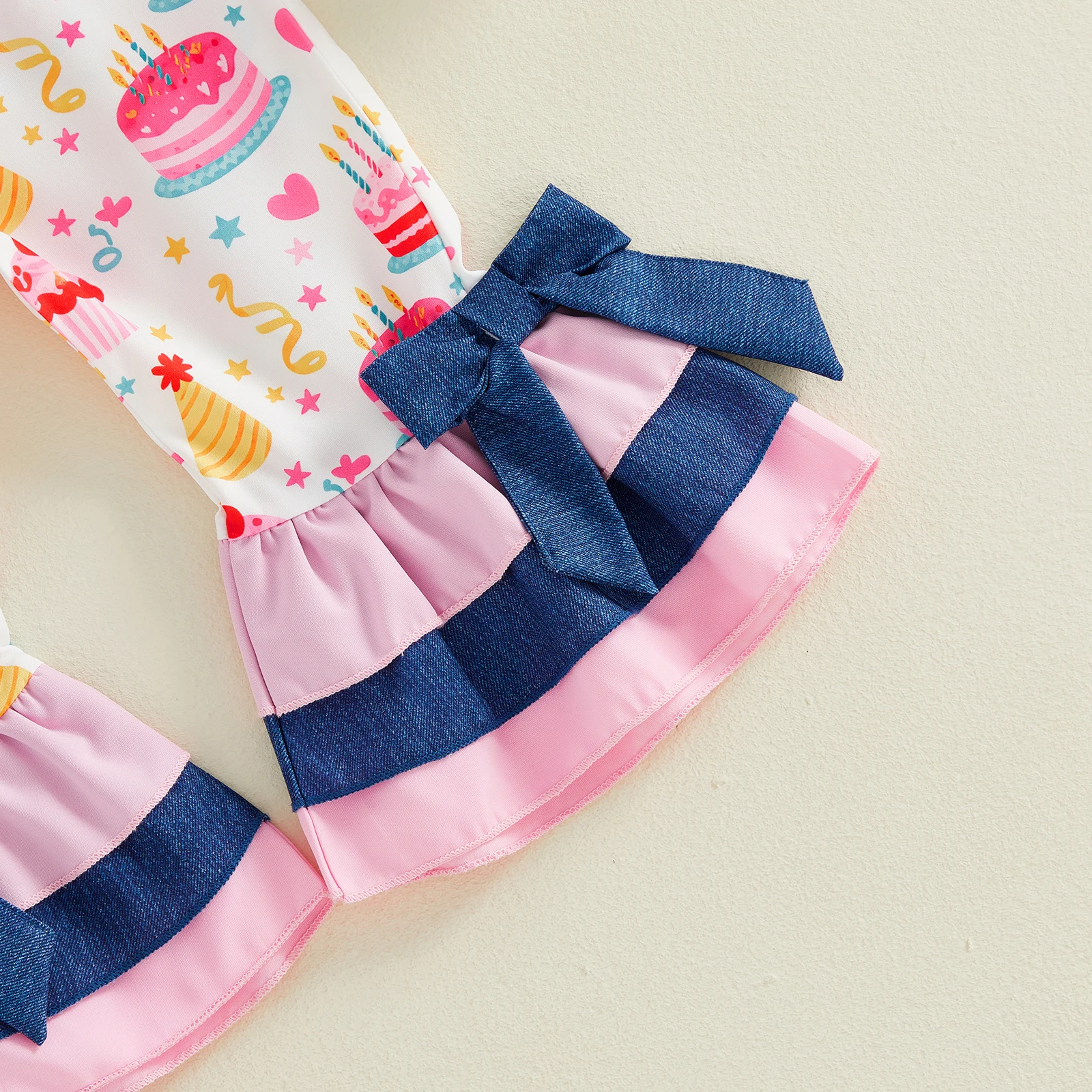 Mono sin mangas de niña con estampado pastel corazón y estrella - imagen 4