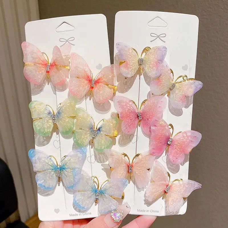Pinzas de mariposa coloridas para niña – Horquillas decorativas pelo - imagen 5