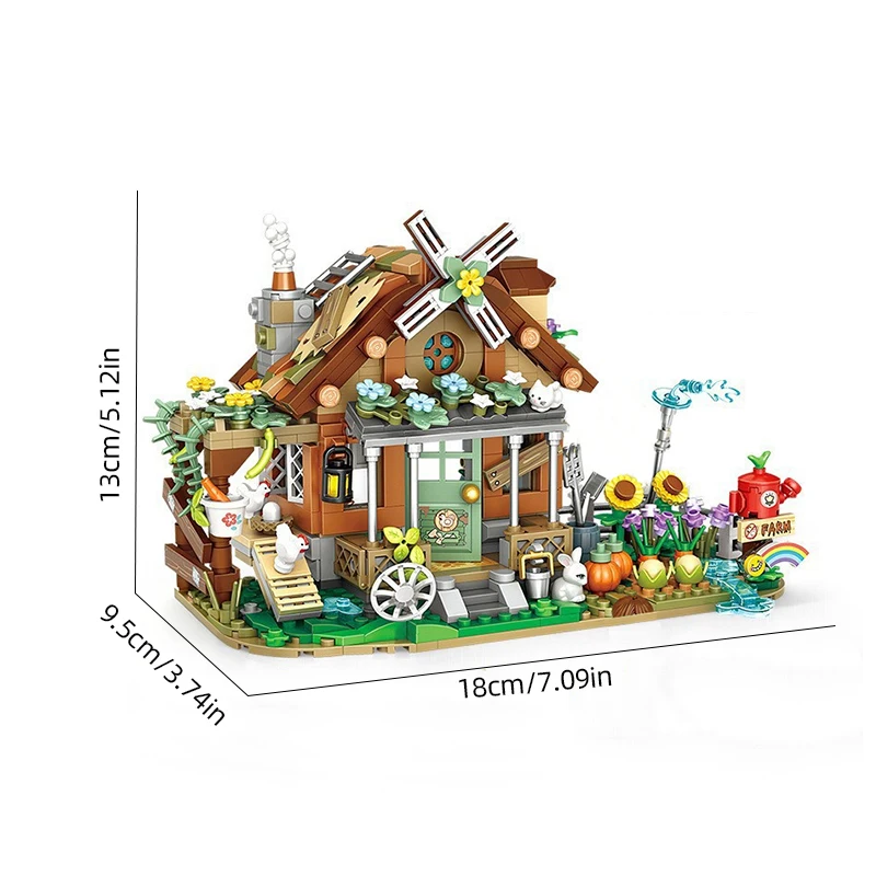 Bloques de construcción casa campo con casita y molino al viento - imagen 5