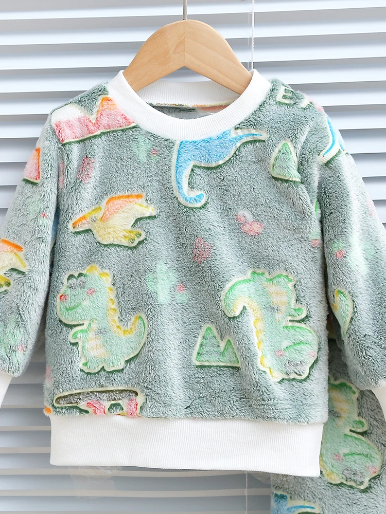 Conjunto felpa dinosaurio para bebé – Otoño invierno - imagen 3