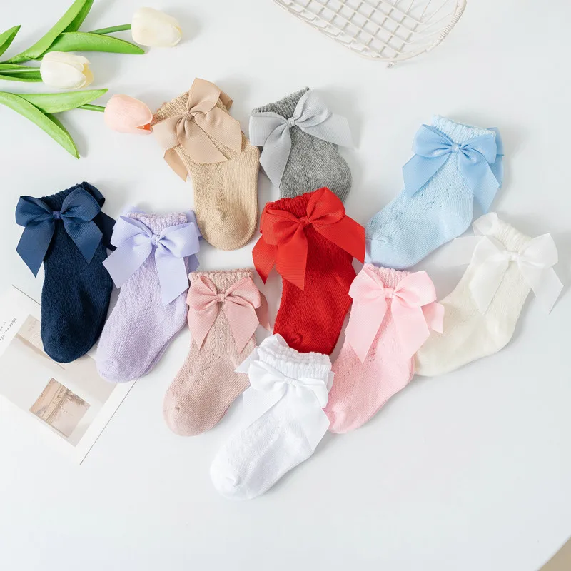 Calcetines verano con lazo para niña – Algodón suave fresco - imagen 2