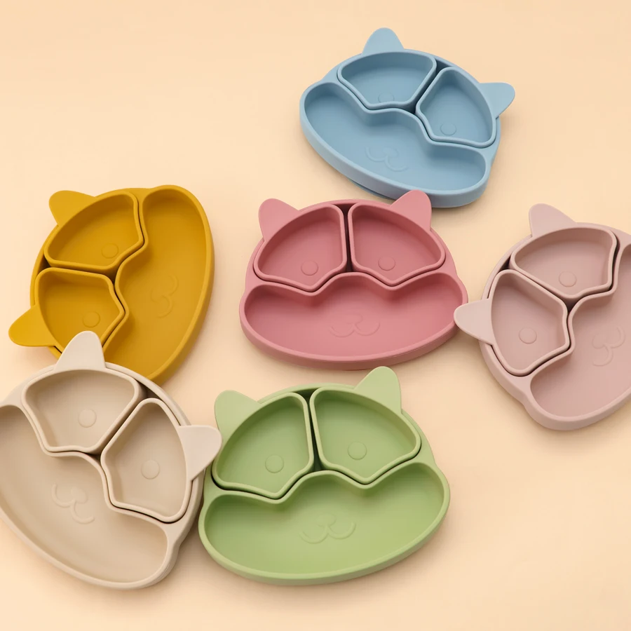 Plato de silicona con ventosa para bebé sin BPA – Dibujos animados - imagen 2