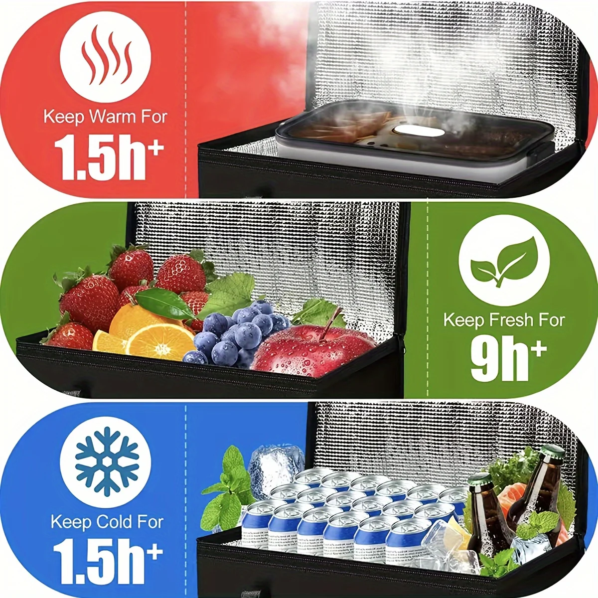 Bolsa isotérmica XL para alimentos – Mantiene temperatura horas - imagen 4