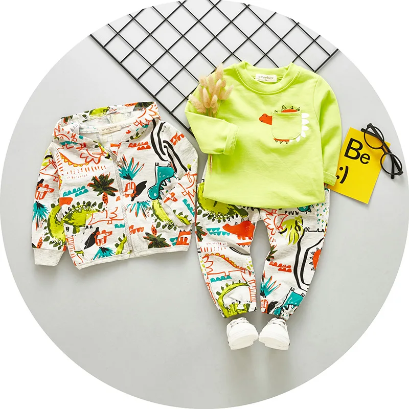 Conjunto de ropa de otoño para niña con chaqueta con capucha y pants - 3 piezas