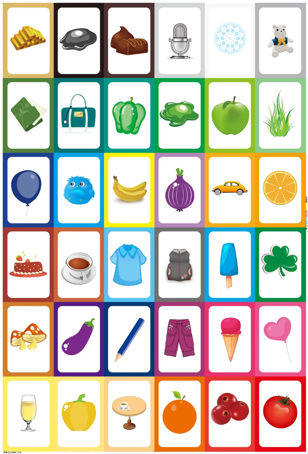 Tarjetas Color Animal – conjunto completo