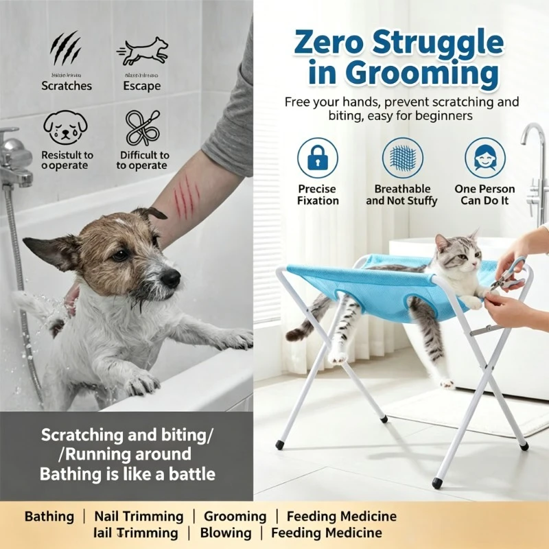 Hamaca plegable para mascotas con malla transpirable perros y gatos - imagen 5