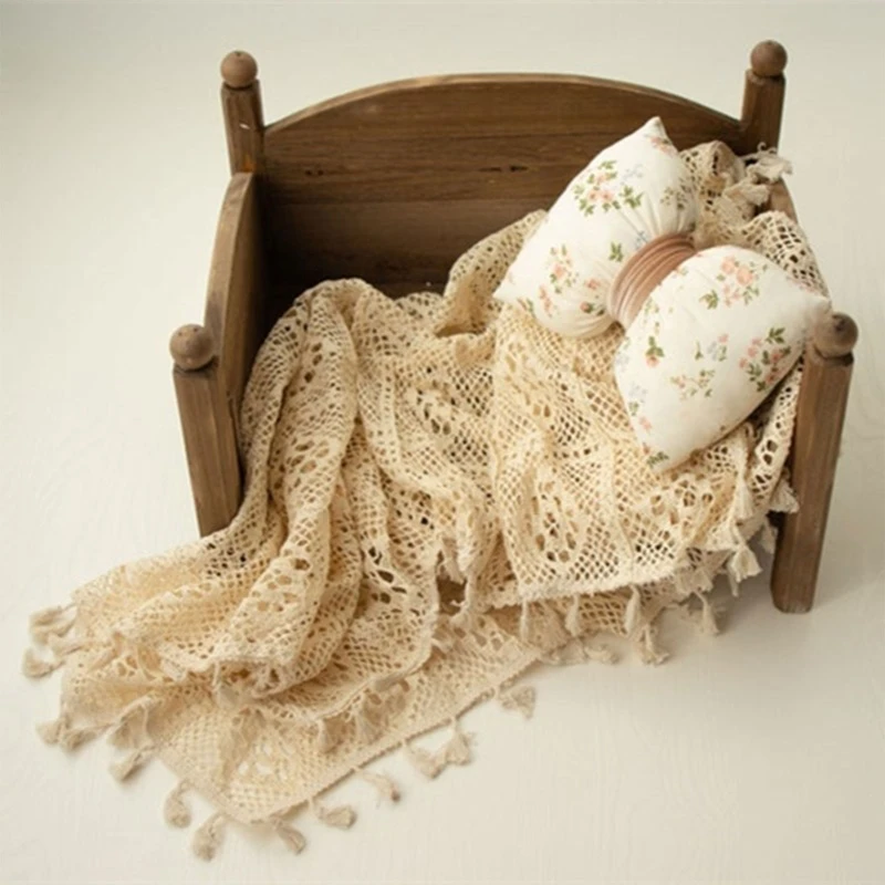Manta de punto suave para bebé – Borlas vintage - imagen 4