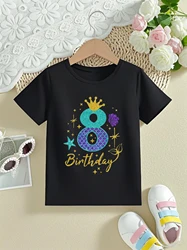 Camiseta de cumpleaños sirena Mermaid Crowm para niña