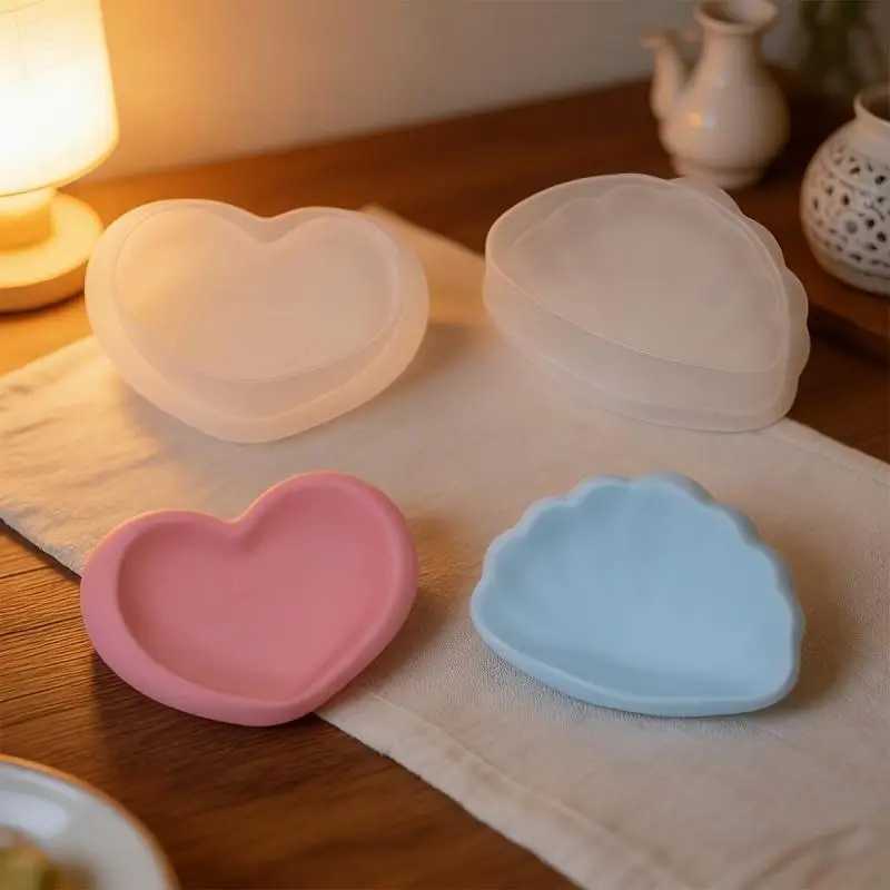 Molde de silicona con forma de corazón para resina epoxi DIY
