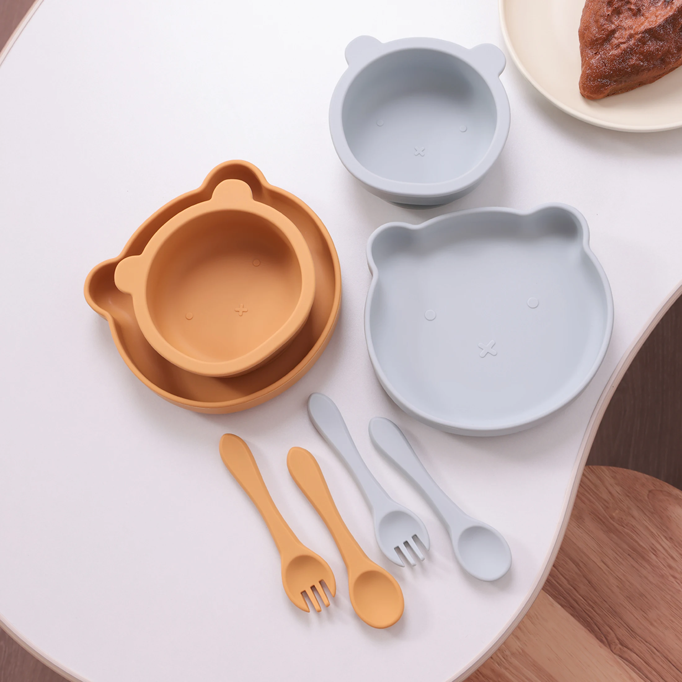 Juego de alimentación bebé silicona con plato ventosa antideslizante - imagen 4