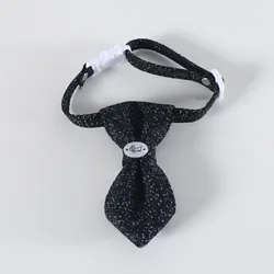 Collar de lino ajustable para perro y gato con pajarita transpirable
