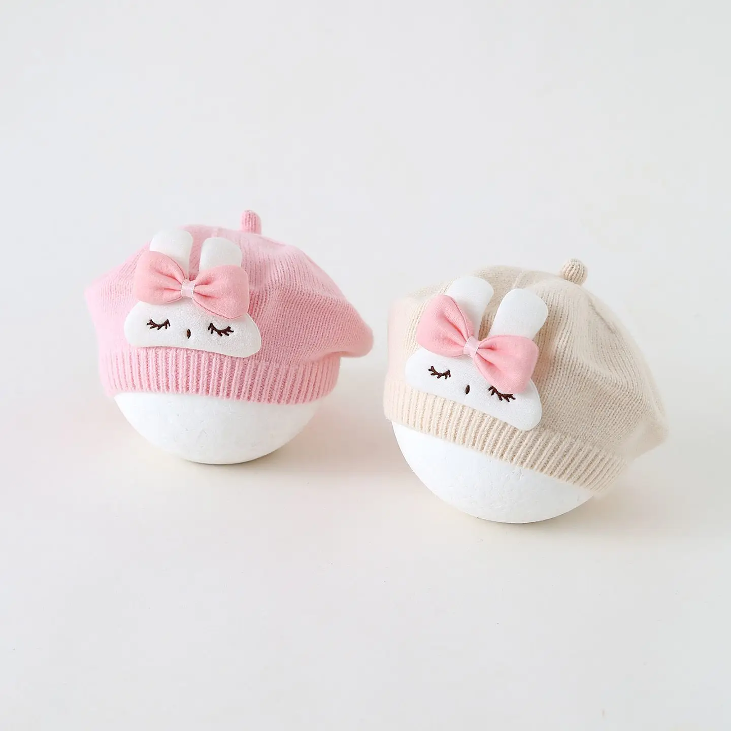 Boinas de bebé suaves estilo princesa con dibujos de conejo - imagen 3