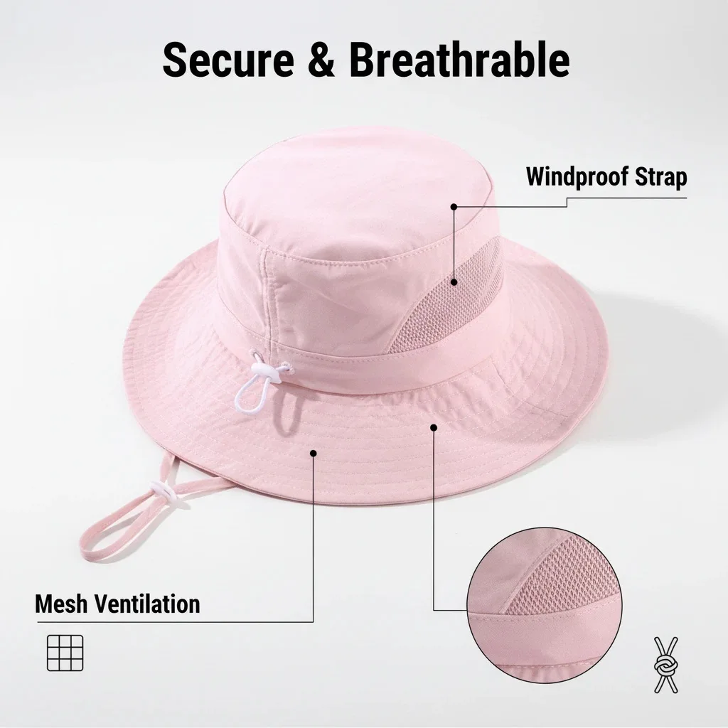 Sombrero tipo pescador infantil de secado rápido transpirable - imagen 2
