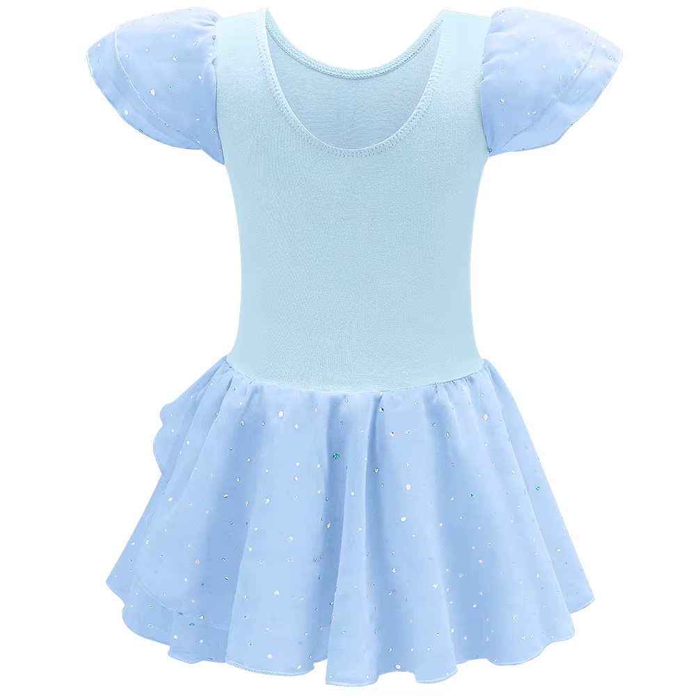 Leotardos de ballet brillantes para niñas con falda de tutú - imagen 3