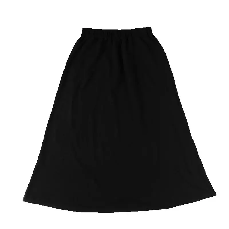 Falda midi negra de gofre con élastique para niña – Verano - imagen 2
