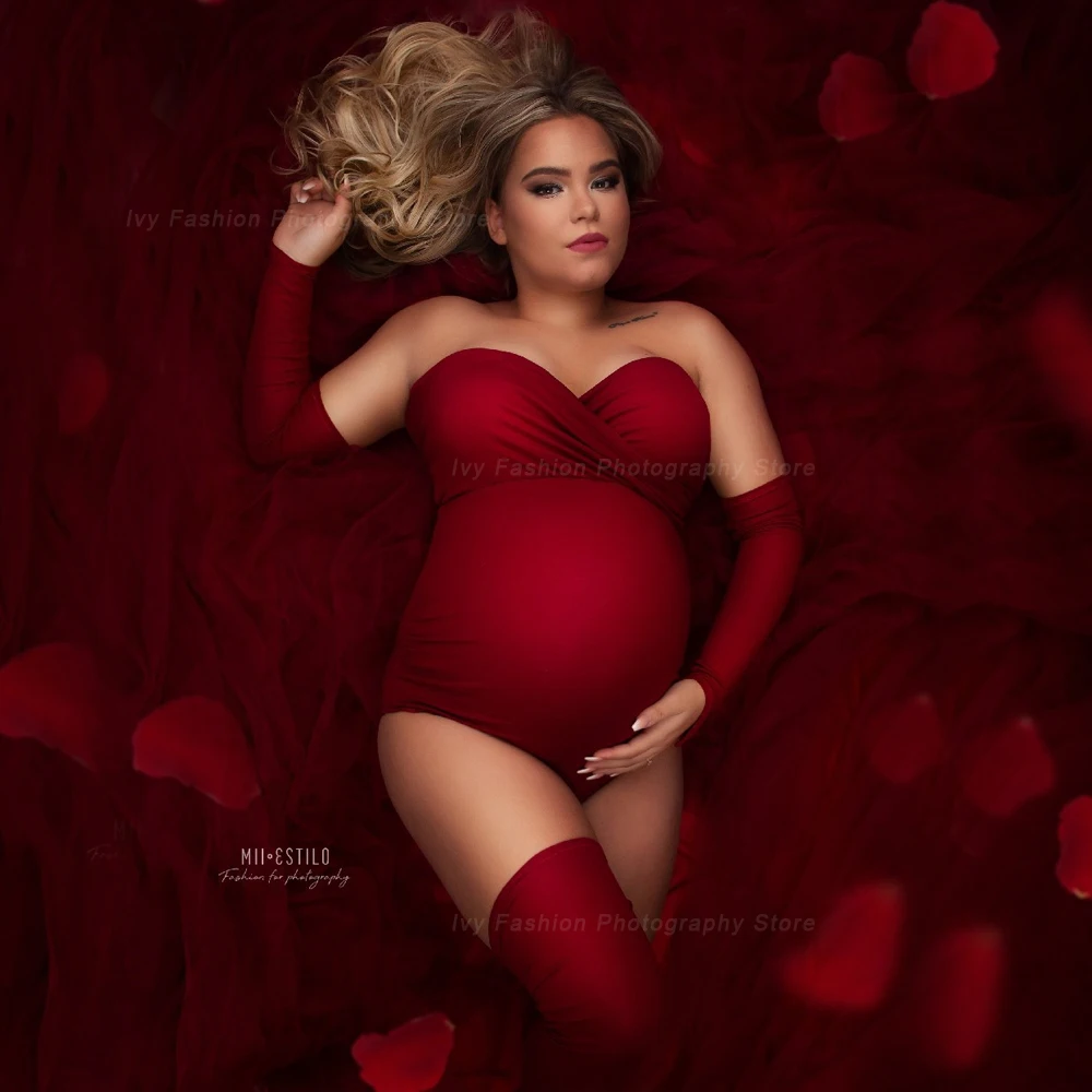 Mono premamá sin tirantes elástico para fotografía de maternidad - imagen 4
