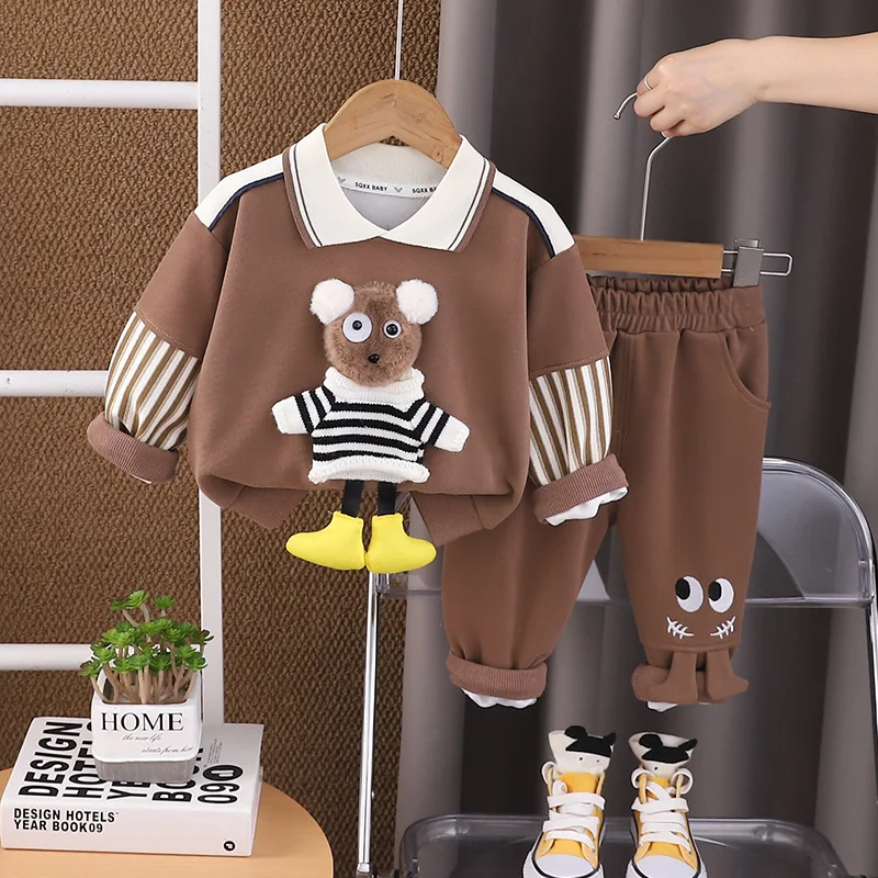 Conjunto bebé primavera-otoño camiseta manga larga pantalón infantil - imagen 4
