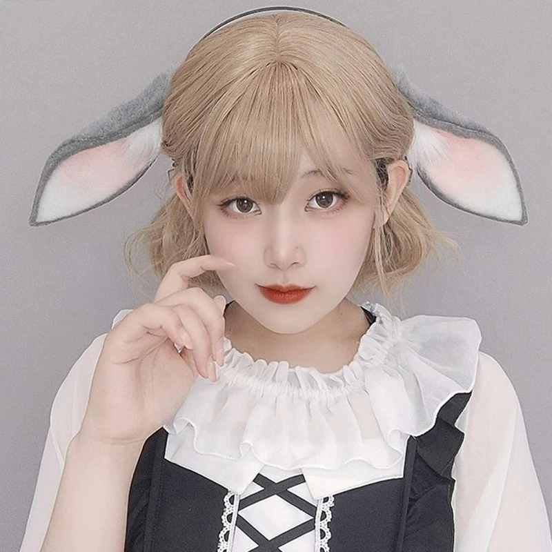 Diadema con orejas de conejo en felpa para cosplay infantil y eventos - imagen 4