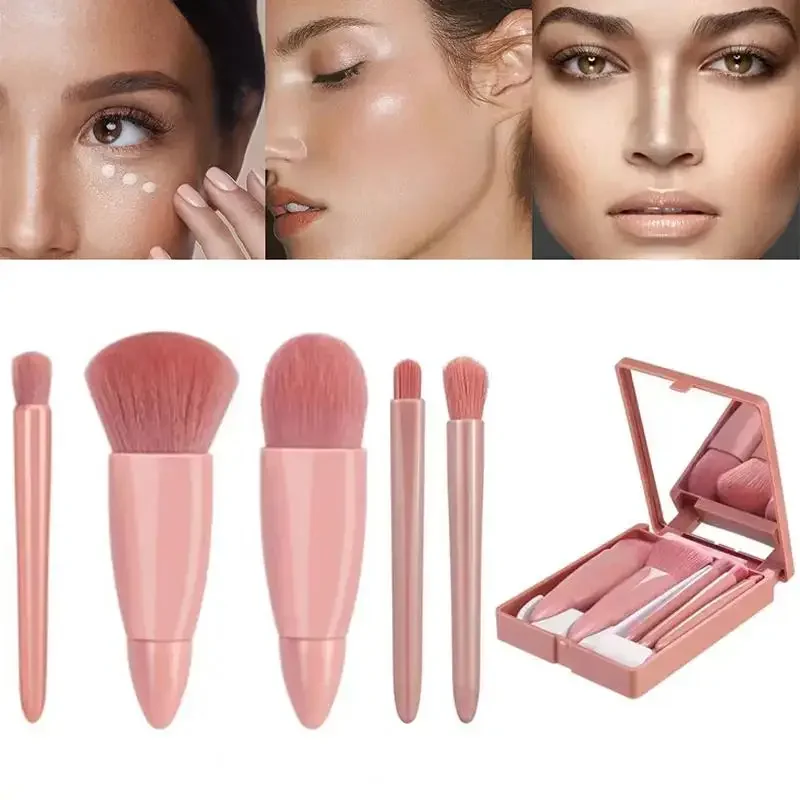 Brochas cosméticas pequeñas en kit de viaje