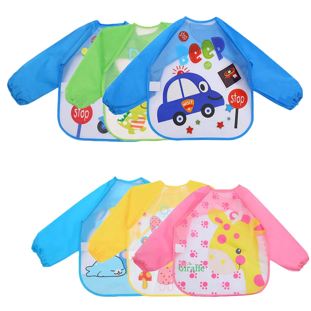 Delantal impermeable de pintura para niños con manga larga