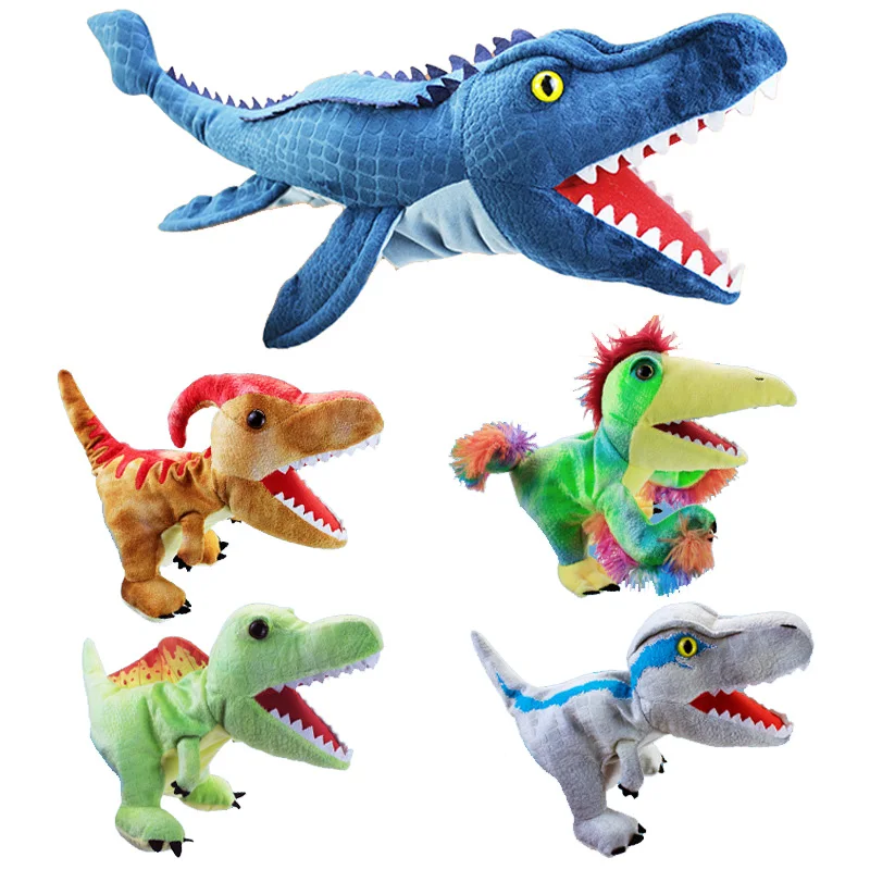 Marioneta de mano dinosaurio de peluche infantil - imagen 2