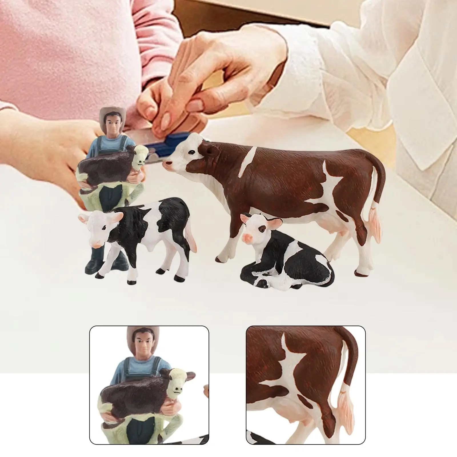 Figura de vaca de granja para micropaisaje educativo - imagen 4
