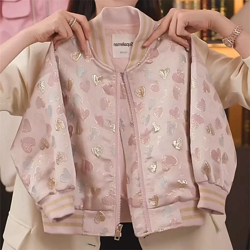 Chaqueta de béisbol ligera para niña con cremallera primavera - imagen 2